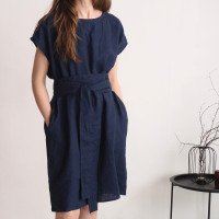 Robe ample en lin à ceinture large PILCOMAYO