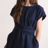 Robe ample en lin à ceinture large PILCOMAYO