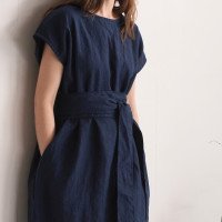 Robe ample en lin à ceinture large PILCOMAYO