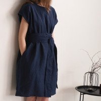 Robe ample en lin à ceinture large PILCOMAYO
