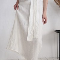 Robe de mariée longue ample en lin à col V UBANGI