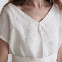 Robe de mariée longue ample en lin à col V UBANGI