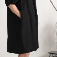 Robe en lin à épaules dénudées WHITE