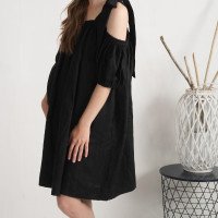 Robe en lin à épaules dénudées WHITE