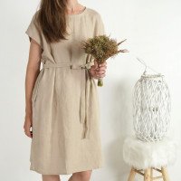 Robe de demoiselle d’honneur ample en lin à ceinture DANUBE