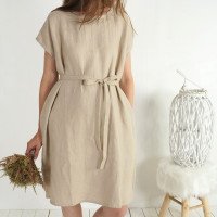 Robe de demoiselle d’honneur ample en lin à ceinture DANUBE
