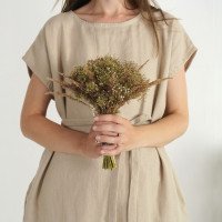 Robe de demoiselle d’honneur ample en lin à ceinture DANUBE