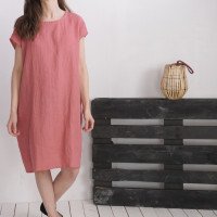 Robe ample en lin à ceinture DANUBE