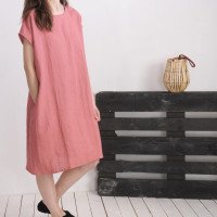 Robe ample en lin à ceinture DANUBE