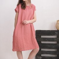 Robe ample en lin à ceinture DANUBE