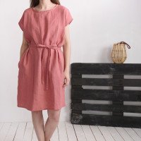 Robe ample en lin à ceinture DANUBE