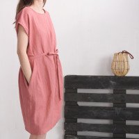 Robe ample en lin à ceinture DANUBE