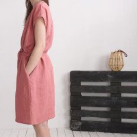 Robe ample en lin à ceinture DANUBE