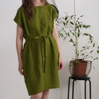 Robe ample en lin à ceinture DANUBE
