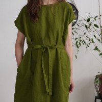 Robe ample en lin à ceinture DANUBE