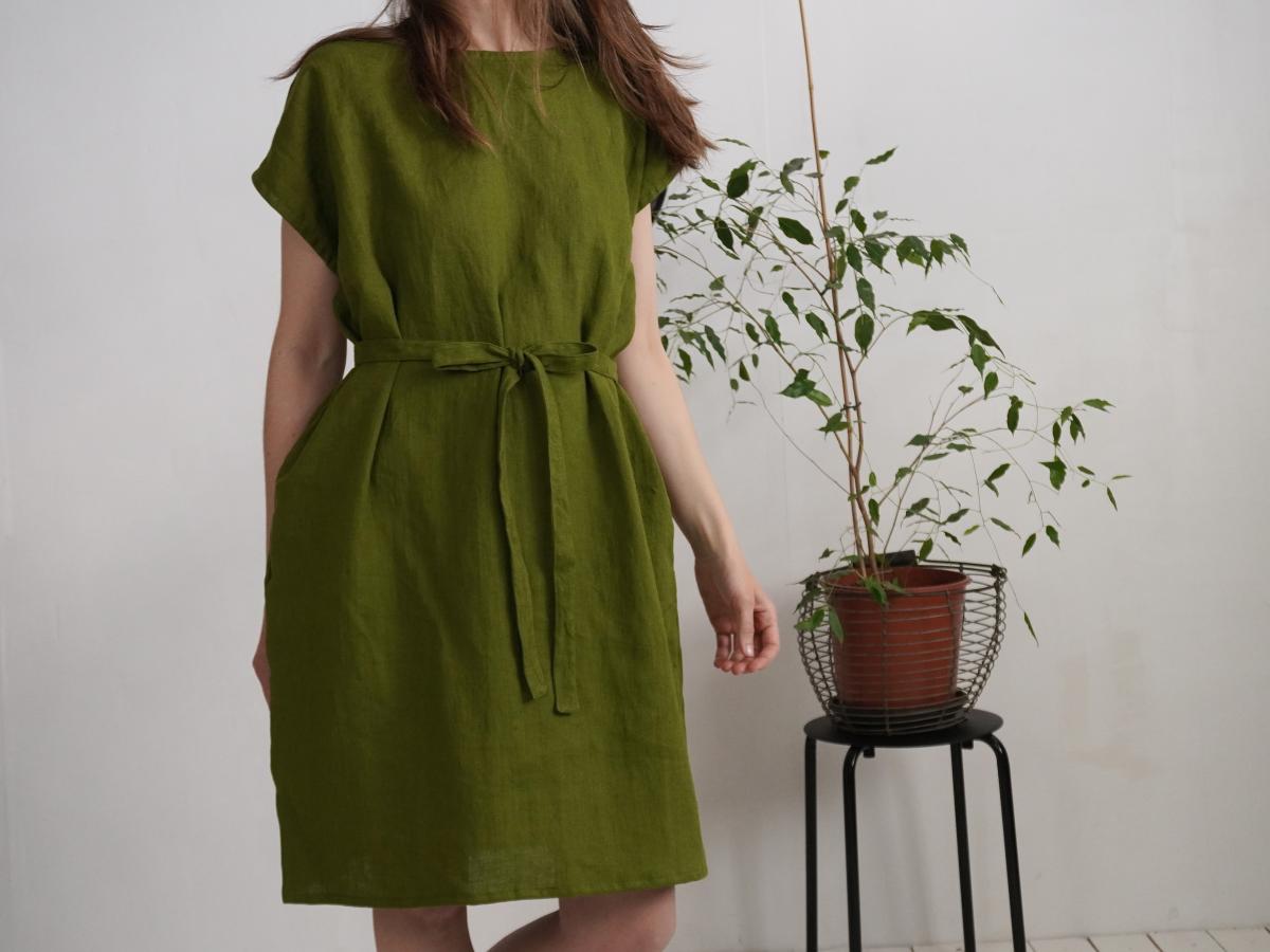 Robe ample en lin à ceinture DANUBE