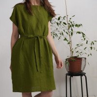 Robe ample en lin à ceinture DANUBE