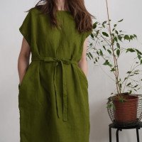 Robe ample en lin à ceinture DANUBE