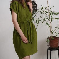 Robe ample en lin à ceinture DANUBE