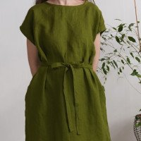 Robe ample en lin à ceinture DANUBE