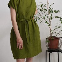 Robe ample en lin à ceinture DANUBE