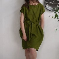 Robe ample en lin à ceinture DANUBE