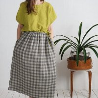 Blouse courte ample en lin à liens YANGTZE