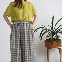 Blouse courte ample en lin à liens YANGTZE