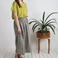 Blouse courte ample en lin à liens YANGTZE