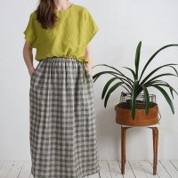 Blouse courte ample en lin à liens YANGTZE