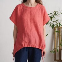 Blouse ample en lin à liens SONGHUA