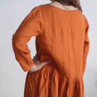 Robe longue en lin à manches longues MACKENZIE