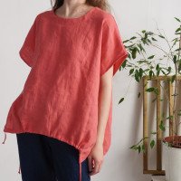 Blouse ample en lin à liens SONGHUA
