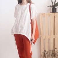 Blouse ample en lin à liens SONGHUA