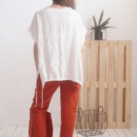 Blouse ample en lin à liens SONGHUA