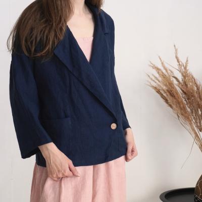 Veste ample en lin à double boutonnage SEPIK