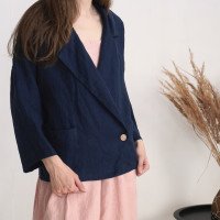 Veste ample en lin à double boutonnage SEPIK
