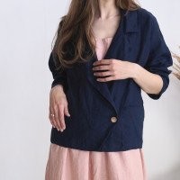 Veste ample en lin à double boutonnage SEPIK