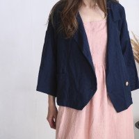 Veste ample en lin à double boutonnage SEPIK