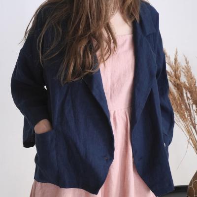 Veste ample en lin à double boutonnage SEPIK