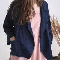 Veste ample en lin à double boutonnage SEPIK
