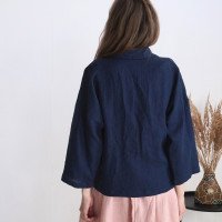 Veste ample en lin à double boutonnage SEPIK