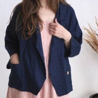 Veste ample en lin à double boutonnage SEPIK