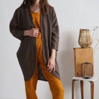 Veste longue ample en lin SELENGA