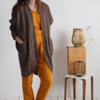 Veste longue ample en lin SELENGA