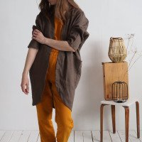Veste longue ample en lin SELENGA