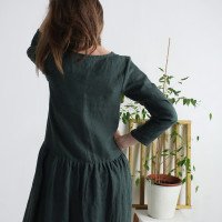 Robe longue en lin à manches longues MACKENZIE