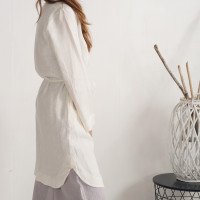 Veste longue en lin à ceinture EMAJEGI