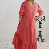 Robe longue bohème de grossesse en lin à volant CONGO