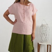 Blouse de grossesse et d’allaitement en lin boutonnée devant KAMA